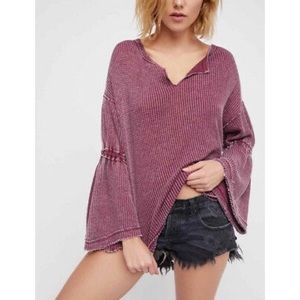 Free People Slouchy Distressed Top Size Small